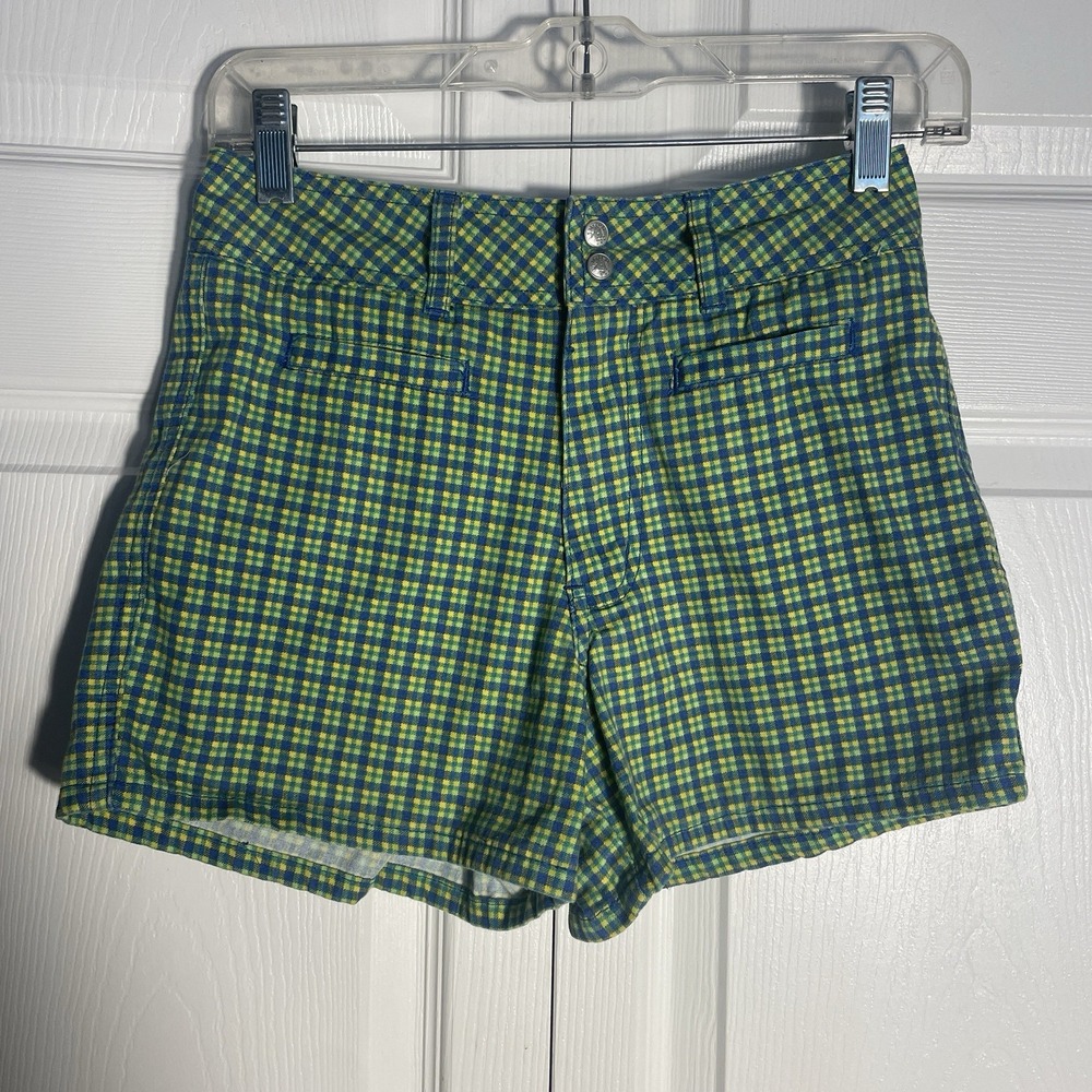 Limited Too Blue and Green Plaid Cotton Shorts